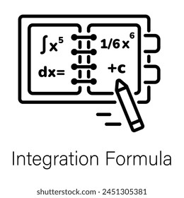 Dieses lineare Symbol der Integrationsformel 