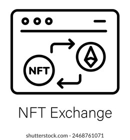 Schnappen Sie sich dieses lineare Symbol des Online-Netto-Austauschs 