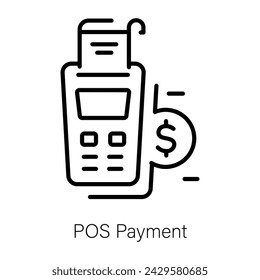 Grab this linear icon of pos payment 