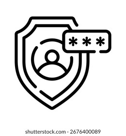 Dieses lineare Symbol des privaten sicheren Logins erfassen