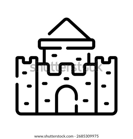 Grab this linear icon of shaped sand castle
