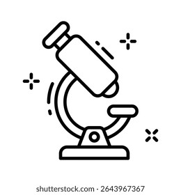 Grab this linear icon showing microscope research tool