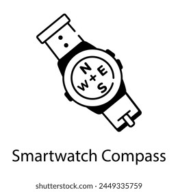 Grab this linear icon of smartwatch compass