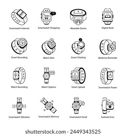 Grab this linear icon of smartwatch alarm  