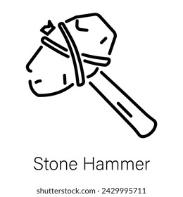 Grab this linear icon of stone hammer 