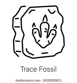Grab this linear icon of trace fossil 