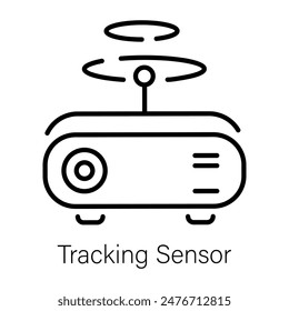 Grab this linear icon of a tracking sensor 