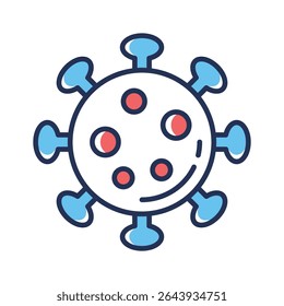 Grab this linear icon of virus with molecular detail