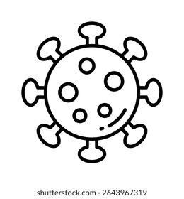 Grab this linear icon of virus with molecular detail