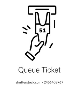 Grab this linear style icon of queue ticket 