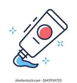 Grab this linear style icon of ointment tube with cream