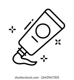 Grab this linear style icon of ointment tube with cream