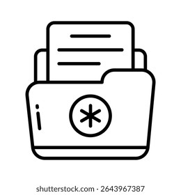 Grab this linear style icon showing medical record folder