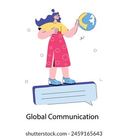 Grab this mini doodle illustration of global communication 