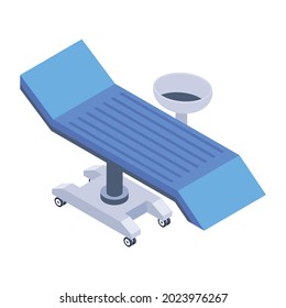 Agarra este ícono isométrico moderno de la cama dental 