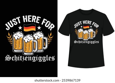 Grab this Oktoberfest Here For Schitzengiggles T-Shirt as a gift for the German Oktoberfest in Munich or a local American Octoberfest! 