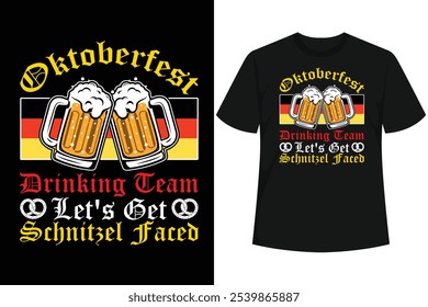 Grab this Oktoberfest Team Lets Get Schnitzel Faced T-Shirt as a gift for the German Oktoberfest in Munich or a local American Octoberfest!