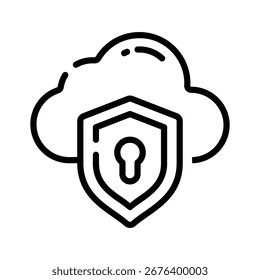 Agarre este icono de esquema de la nube altamente segura