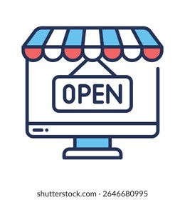 Grab this outline icon of online shop store