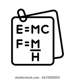Grab this outline icon of physics notes with formula