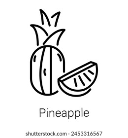 Grab this outline icon of a pineapple 