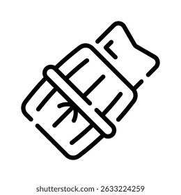 Grab this outline icon of traditional tamale wrap
