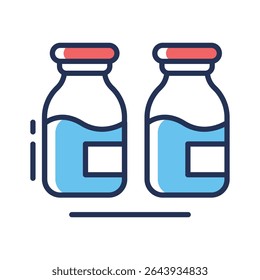 Grab this outline style icon of syrup bottles together