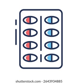 Grab this outline style icon showing drug blister