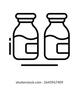 Grab this outline style icon of syrup bottles together
