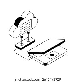 Dieses Premium-Isometriesymbol mit Cloud-Verbindung abrufen