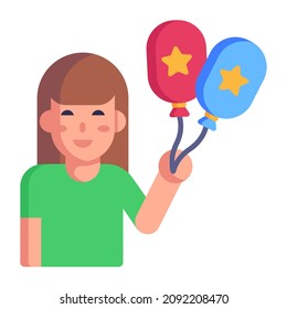 Grab this trendy flat icon of diwali balloons 