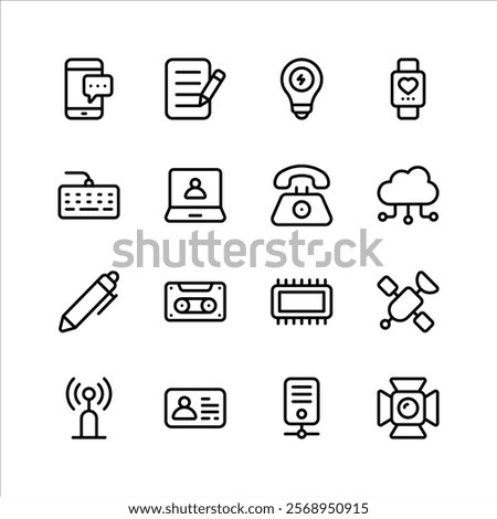 Grab this unique and modern network and communication icons set
