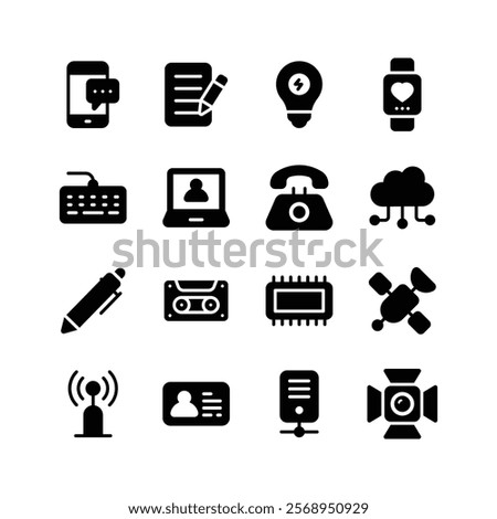 Grab this unique and modern network and communication icons set