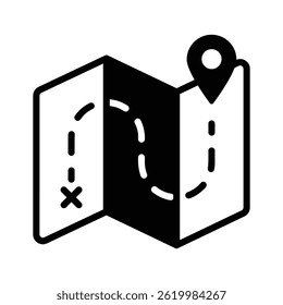 Grab this visually engaging glyph icon of location map