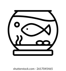 Grab this visually engaging line icon of fishbowl