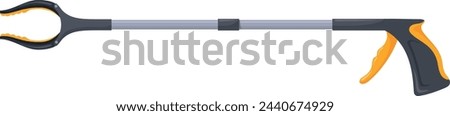 Grabber tool cartoon icon. Picking hand device isolated on white background