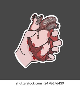 Grabbing a Heart Vector Illustration