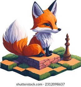 The grace and agility of a fox captured in a captivating vector animation.
