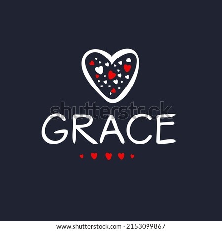 Grace Calligraphy female name, Vector illustration.