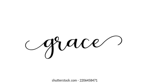 grace calligraphy text with swashes vector