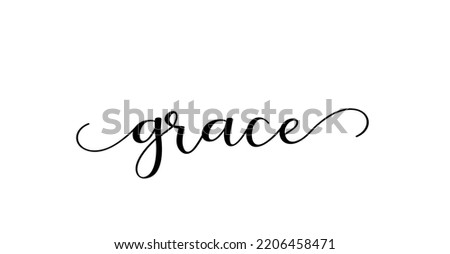 grace calligraphy text with swashes vector