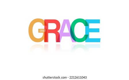 GRACE. Colorful typographic banner. Vector illustration for posters, posters and creative design. Flat style.