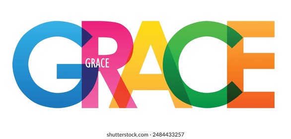 GRACE colorful vector typography banner isolated on white background
