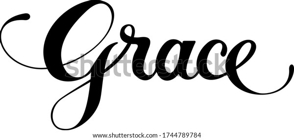 Grace Custom Calligraphy Text Stock Vector (Royalty Free) 1744789784