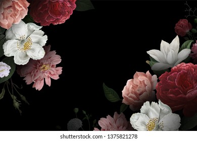 Grace Flowers greeting card illustration Vector