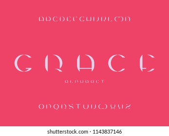 Grace font. Vector alphabet letters. Typeface design. 
