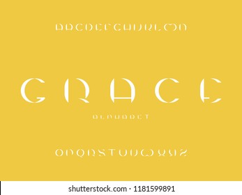  Grace font. Vector alphabet letters. Typeface design. 
