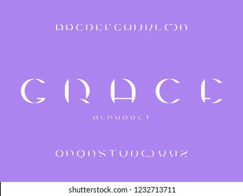 Grace font. Vector alphabet letters. Typeface design. 
