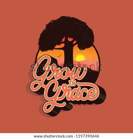 Grace handlettering typography illustration