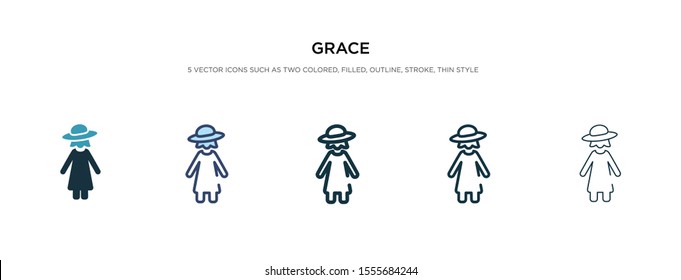 grace icon in different style vector illustration. two colored and black grace vector icons designed in filled, outline, line and stroke style can be used for web, mobile, ui